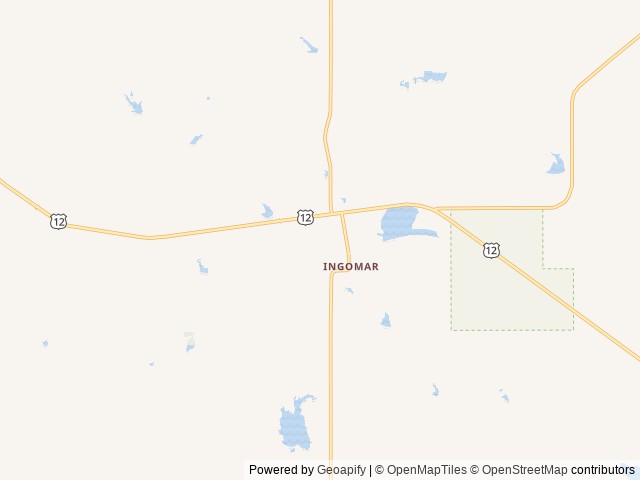 Map of The Historic Jersey Lilly RV Park location at Ingomar, MT, United States