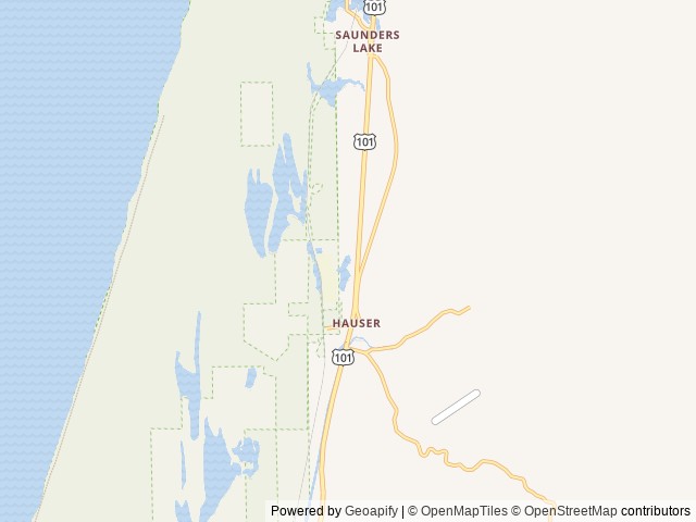 Map of Oregon Dunes KOA Holiday location at North Bend, OR, United States