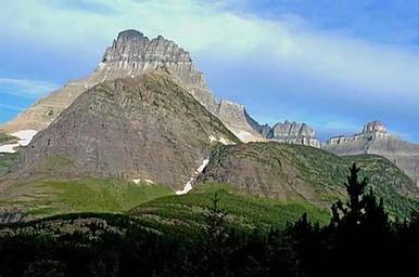 An alpine peak around Many Glacier