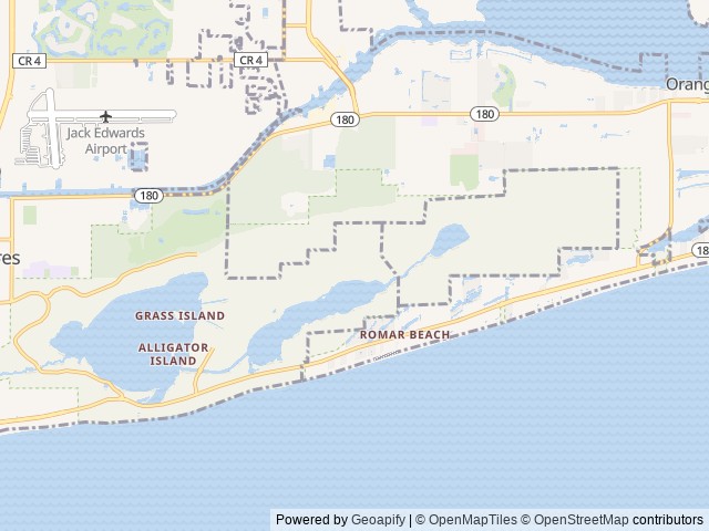 Map of Gulf State Park location at Gulf Shores, AL, United States