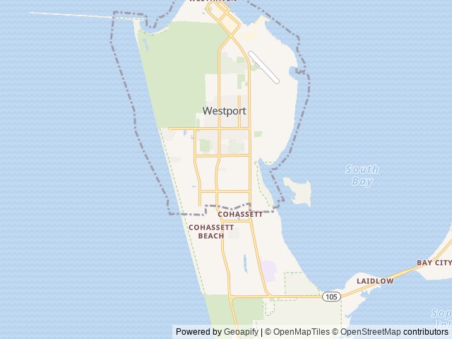 Map of Westport RV Park & Motel location at Westport, WA, United States