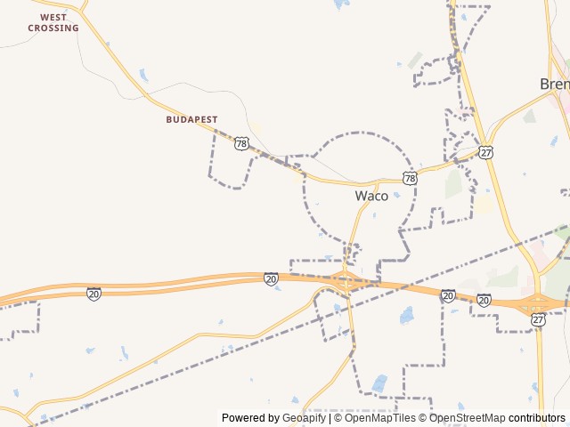 Map of Jellystone Park™ West Georgia location at Waco, GA, United States