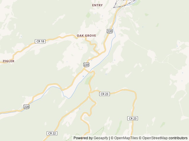 Map of Thorn Spring Park location at Franklin, WV, United States