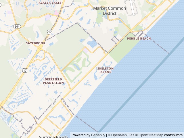 Map of Carolina Shores RV Resort location at Myrtle Beach, SC, United States