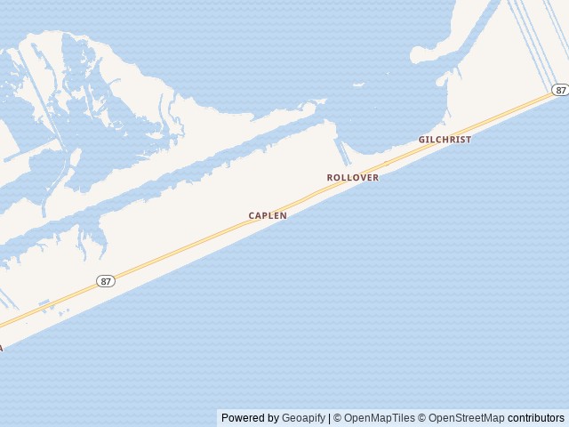Map of Crystal Bay RV Park location at Port Bolivar, TX, United States