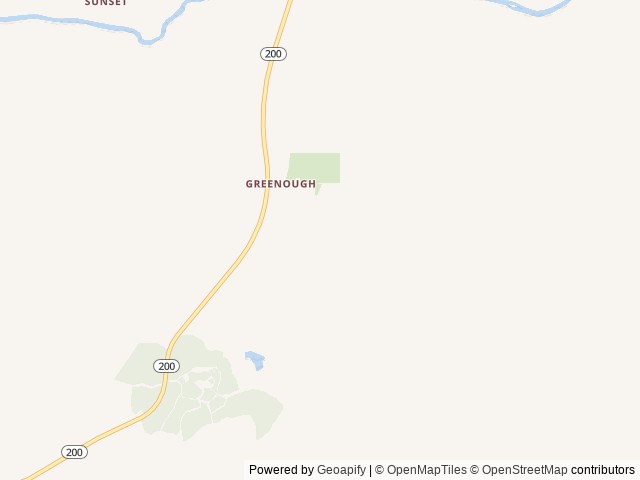 Map of The Green O location at Greenough, MT, United States