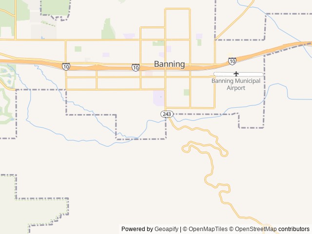 Map of Banning Stagecoach KOA Journey location at Banning, CA, United States