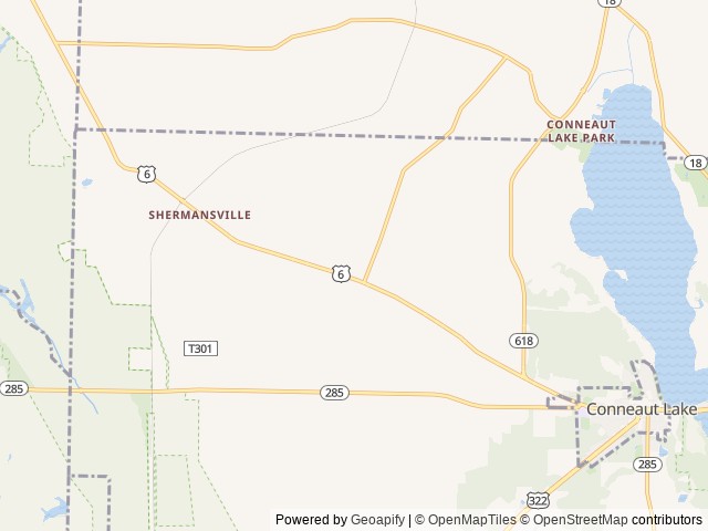 Map of Pine Grove Camping Resort, LLC location at Conneaut Lake, PA, United States