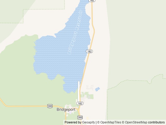Map of Bridgeport Reservoir RV Park & Marina location at Bridgeport, CA, United States