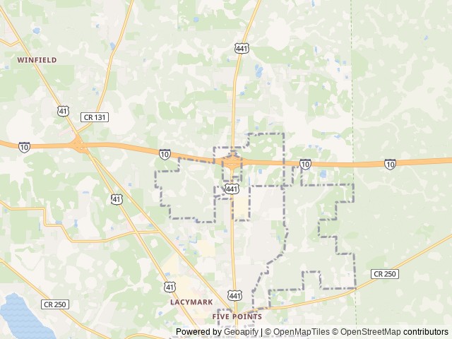 Map of Lake City RV Resort location at Lake City, FL, United States
