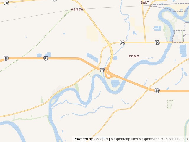 Map of Crow Valley Campground location at Sterling, IL, United States