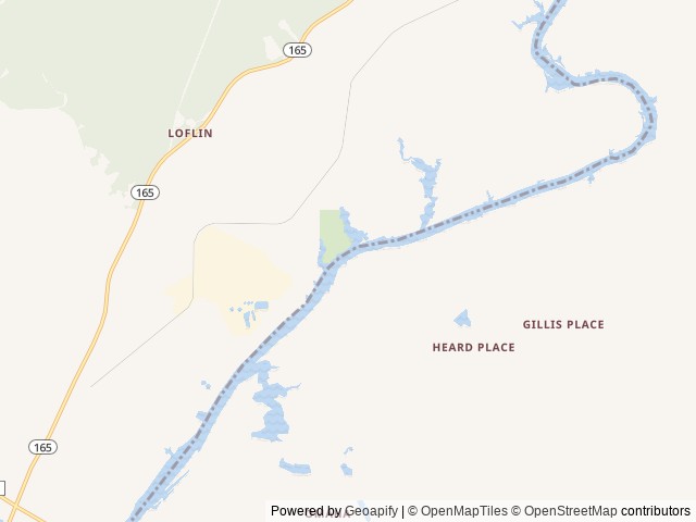Map of Bluff Creek location at Pittsview, AL, United States
