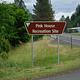 Pink House Recreation Site Entrance Sign.
