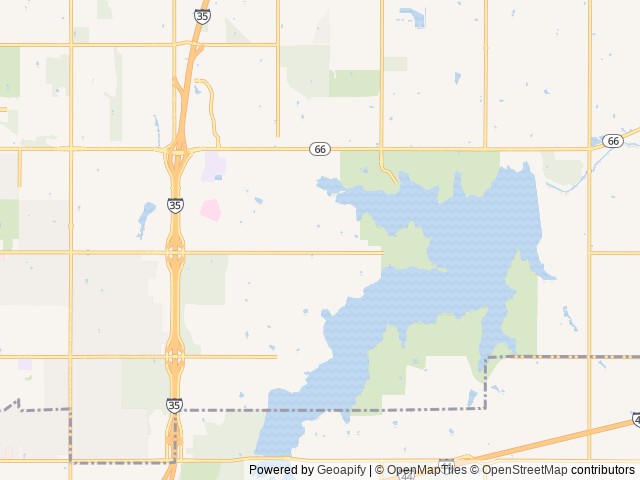Map of Scissortail Campground location at Edmond, OK, United States