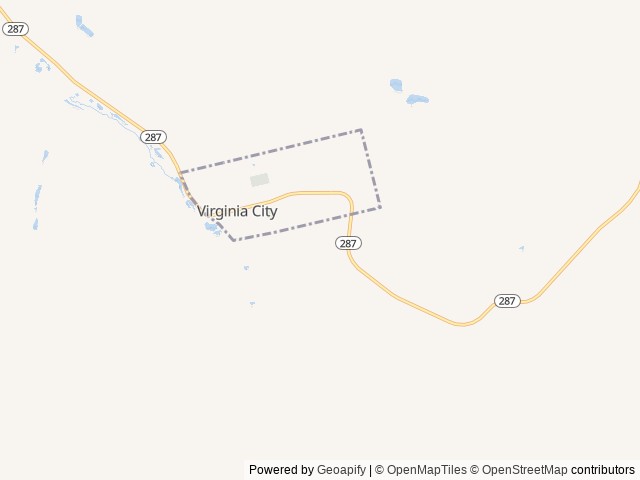 Map of Virginia City KOA Journey location at Virginia City, MT, United States