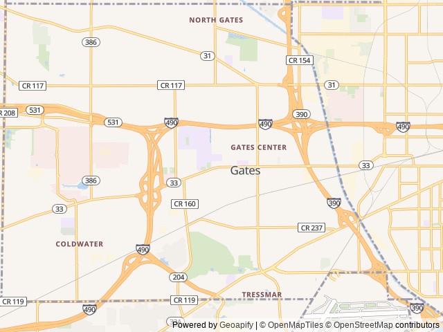 Map for Dave and Mel's family approved camper rental. near Rochester, NY