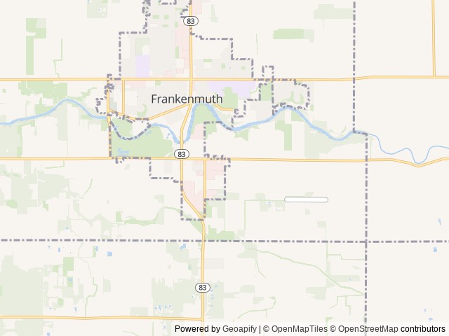 Map of Frankenmuth Jellystone Park Camp Resort location at Frankenmuth, MI, United States