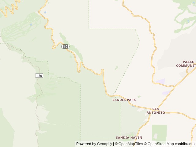 Map of Doc Long Picnic Sites - a and B location at Tijeras, NM, United States