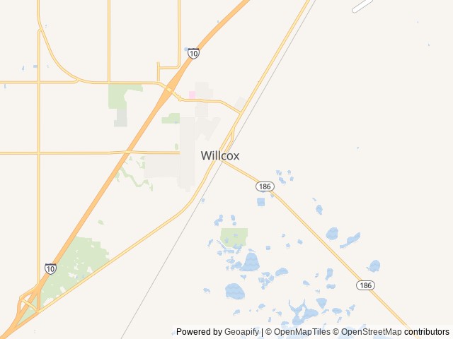 Map of Willcox Elks Lodge location at Willcox, AZ, United States