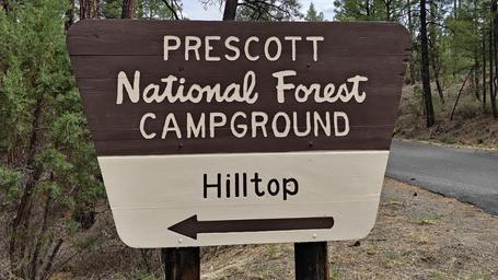 Hilltop Campground Entrance Sign