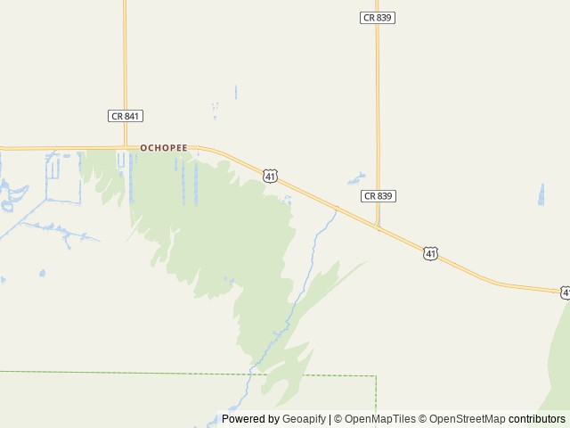 Map of Trail Lakes Campground location at Ochopee, FL, United States