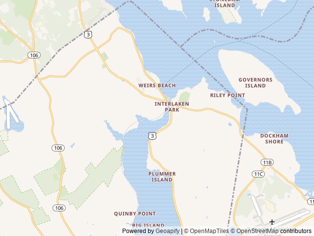 Map of Paugus Bay Campground location at Laconia, NH, United States