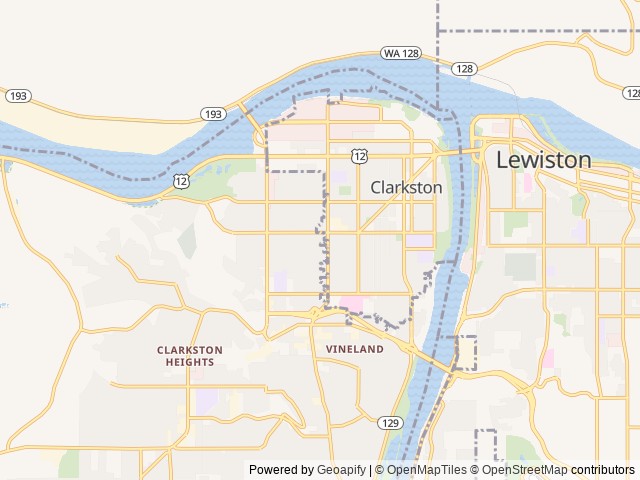 Map for 2023 Forest River RV Rockwood GEO Pro G19FBS near Clarkston, WA