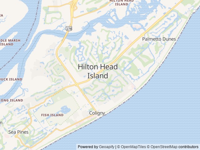 Map of Milk & Honey Glamping and Wellness Retreat location at Hilton Head Island, SC, United States