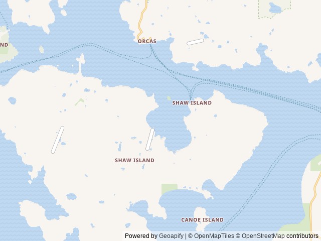 Map of Blind Island location at Friday Harbor, WA, United States
