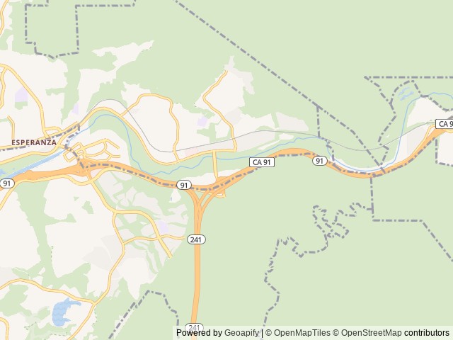 Map of Canyon RV Park location at Anaheim, CA, United States
