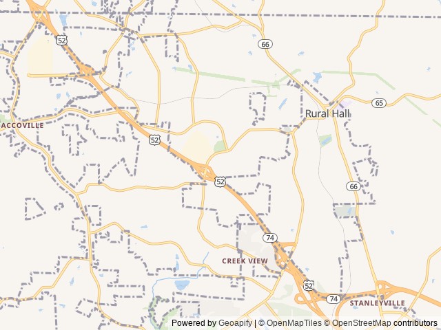 Map of Love's RV Hookup-Rural Hall NC 883 location at Rural Hall, NC, United States