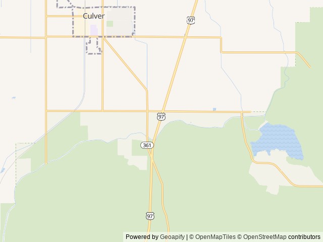 Map of Green Rock Retreat location at Culver, OR, United States