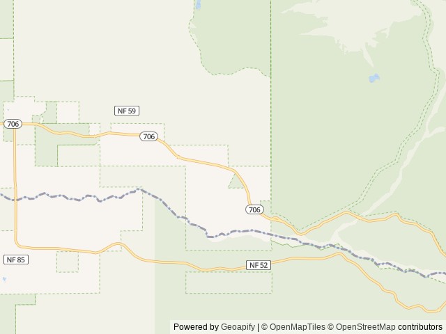 Map of Paradise Pines location at Ashford, WA, United States