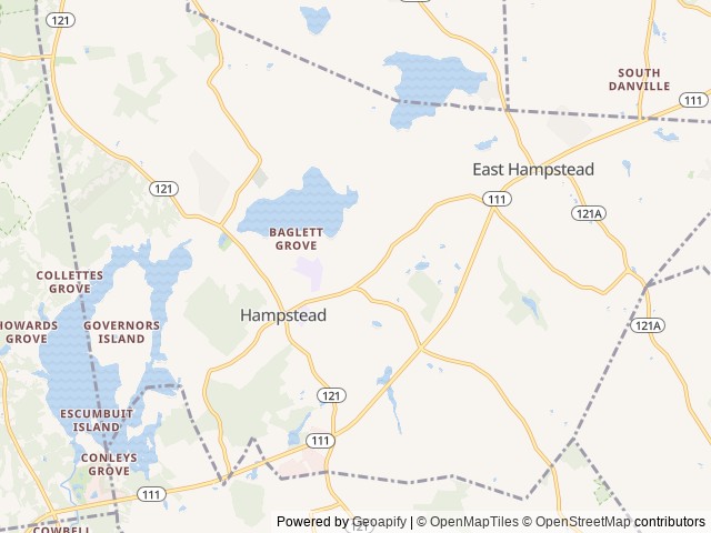 Map of Sunset Park Campground location at Hampstead, NH, United States