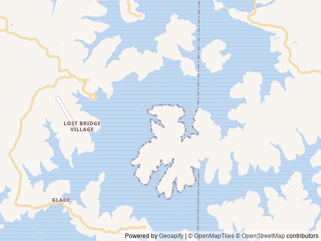 Map of Starkey Campground location at Eureka Springs, AR, United States