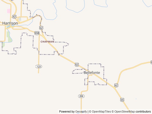 Map of Harrison RV Park and Campground location at Harrison, AR, United States