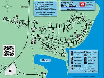 Dam West Campground Map