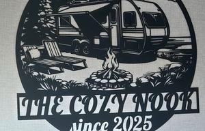 “The Cozy Nook Pet friendly RV Rental”.