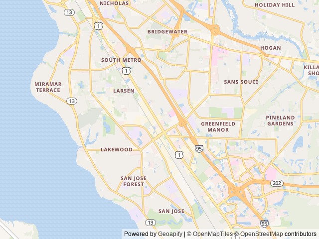 Map of Fleetwood RV Park location at Jacksonville, FL, United States