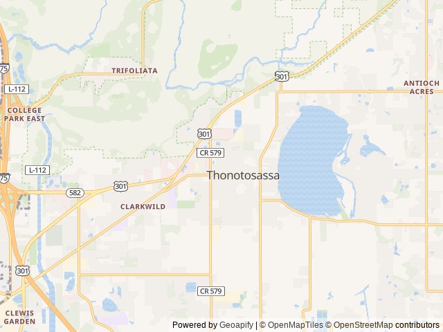 Map of Southern Aire RV Resort location at Thonotosassa, FL, United States