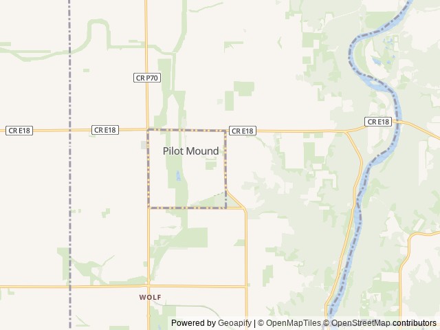 Map for Cozy Wolf Pup near Pilot Mound, IA