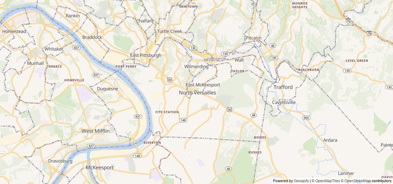 Map for 2021 Palomino SolAire Ultra Lite 243BHS near North Versailles, PA