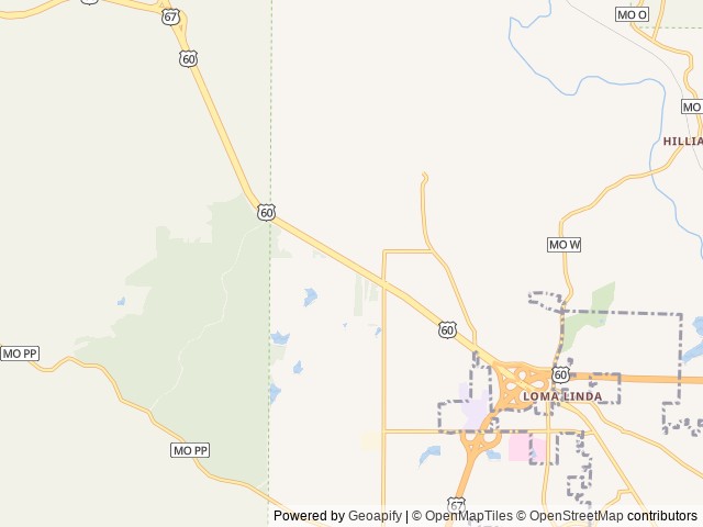 Map of Camelot RV Campground/RV Park location at Poplar Bluff, MO, United States