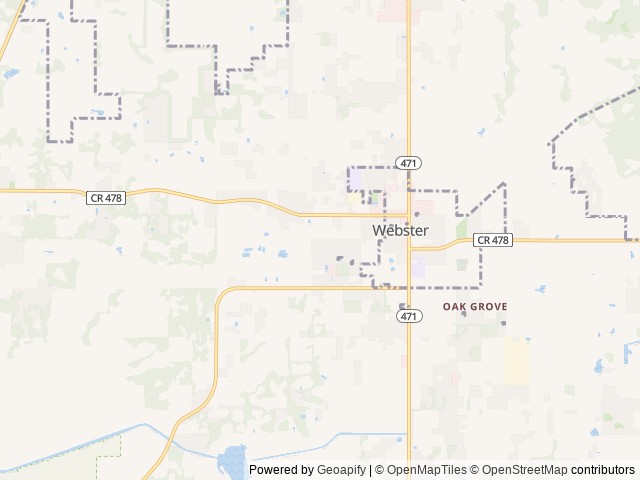 Map of Sunshine Village Resort location at Webster, FL, United States