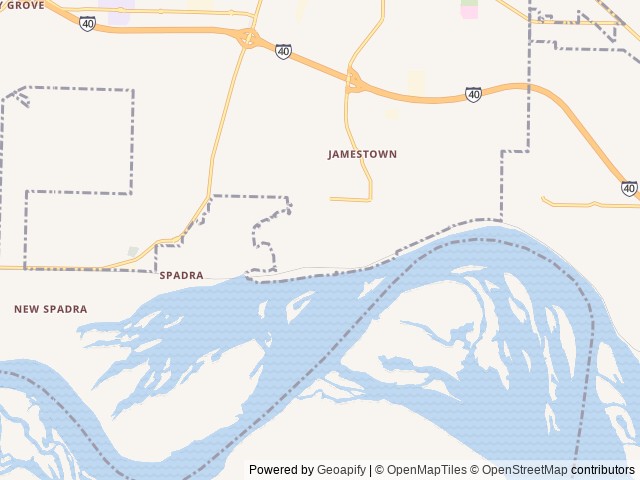 Map of Spadra location at Clarksville, AR, United States