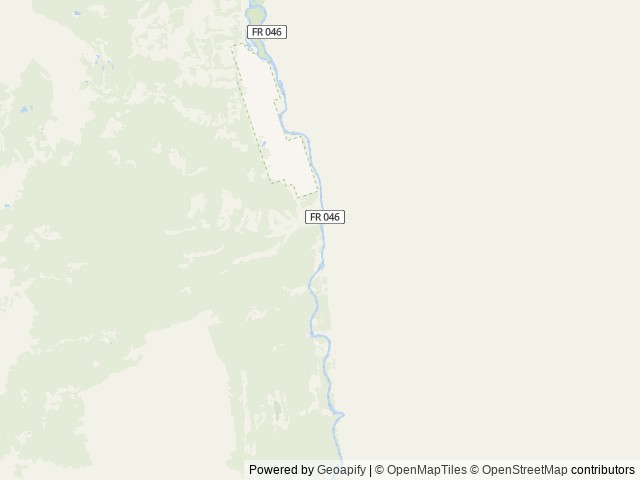 Map of Meadows Cabin location at Afton, WY, United States