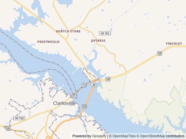 Map for 2022 Coleman Dutchman 17B sleeps 5 near Clarksville, NC