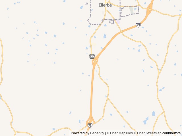 Map of DeerRidge RV Park location at Ellerbe, NC, United States