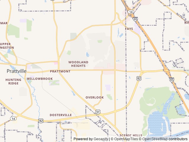 Map for Scot and Alisa's Cougar Rental near Prattville, AL