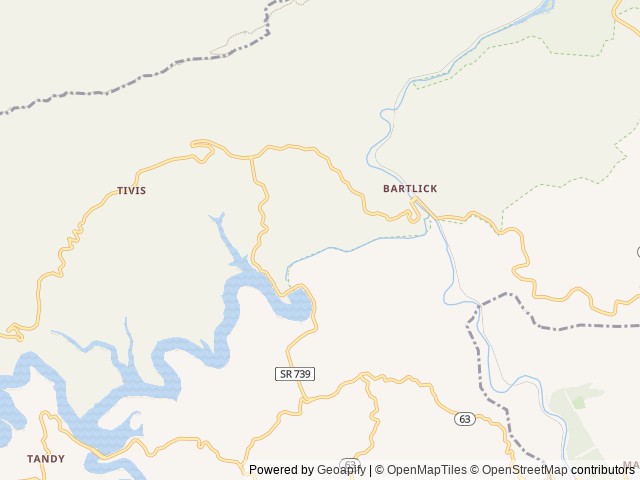 Map of John W. Flannagan Day Use location at Haysi, VA, United States
